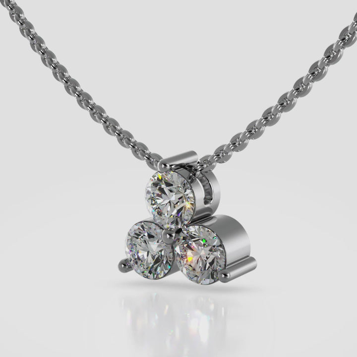 Diamond Pendant with Three Round Diamonds