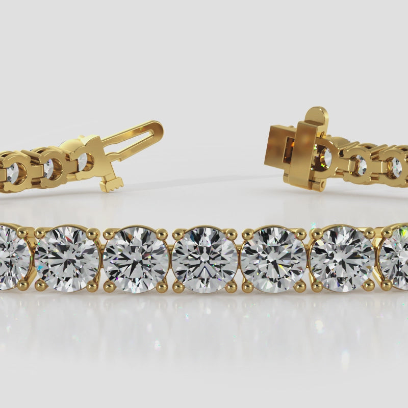 Low Profile 4 Prong Round Diamond Tennis Bracelet