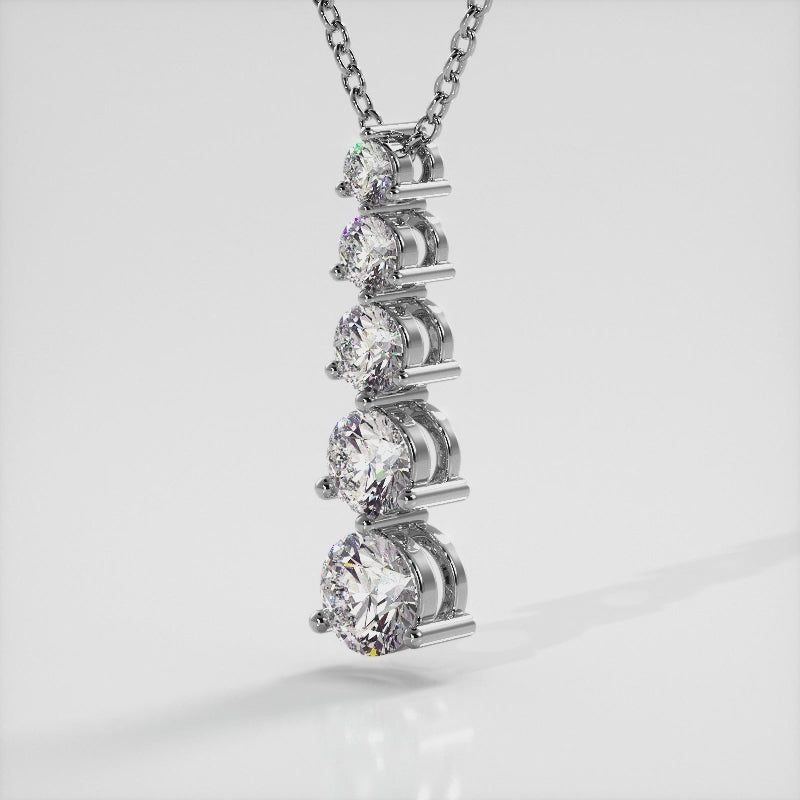Graduated Five Stone Diamond Pendant