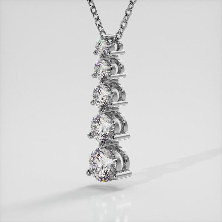 Graduated Five Stone Diamond Pendant