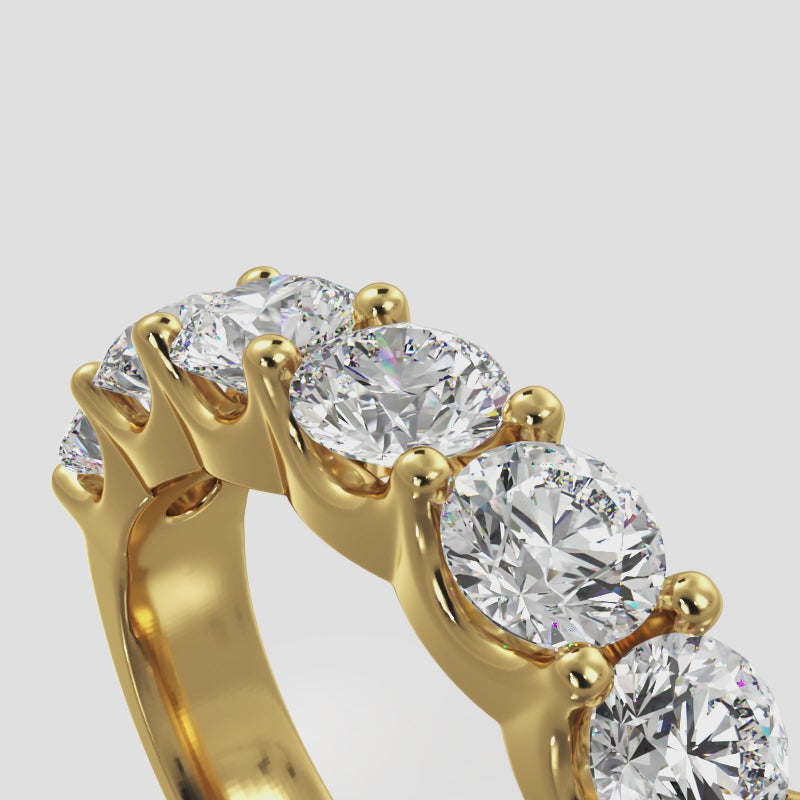 Classic 7 Stone Round Diamond Anniversary Ring