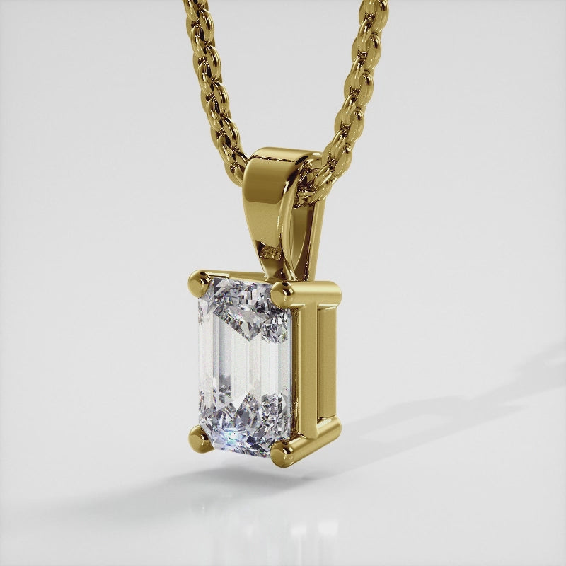 Emerald Cut Diamond Pendant
