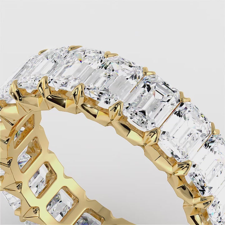 Emerald Cut Crown Diamond Eternity Ring