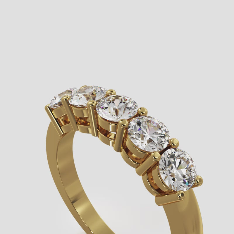 Five Across Diamond Anniversary Ring