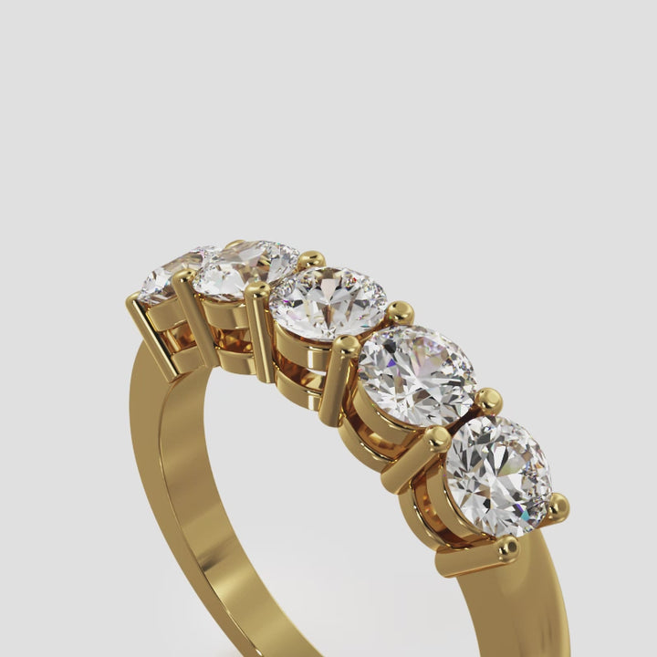 Five Across Diamond Anniversary Ring
