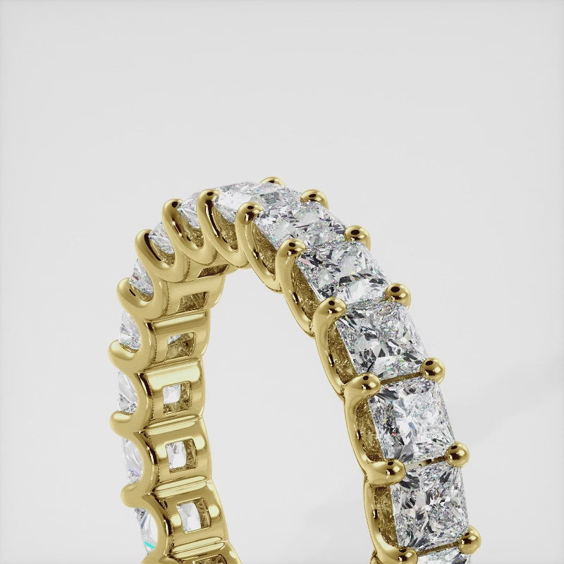 Princess Cut U Shape Eternity Ring