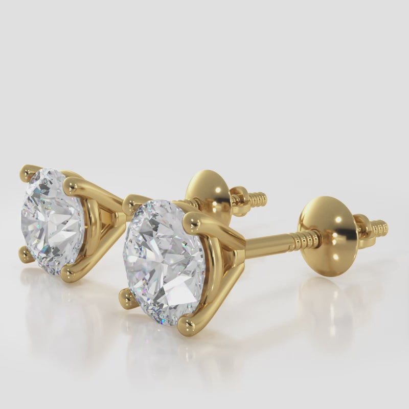 Classic 4 Prong Martini Diamond Stud Earrings