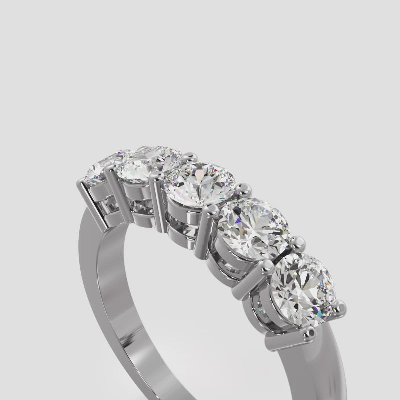 Five Across Diamond Anniversary Ring