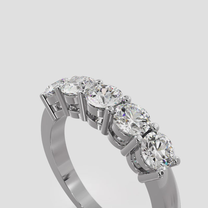 Five Across Diamond Anniversary Ring