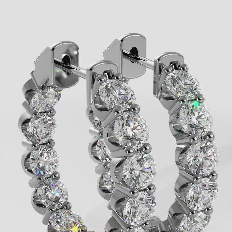 Inside Out Hoop Earrings U Shape