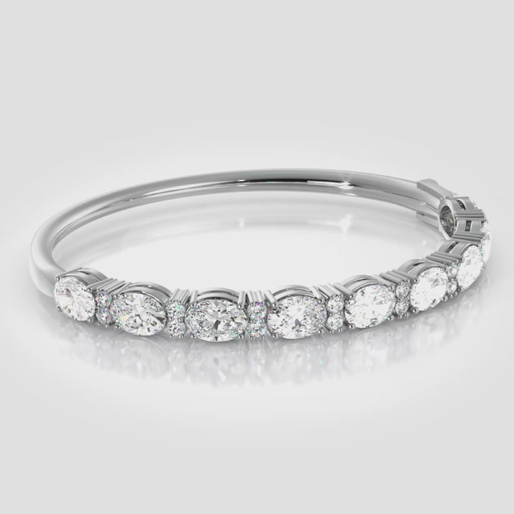 Oval and Rounds Diamond Bangle