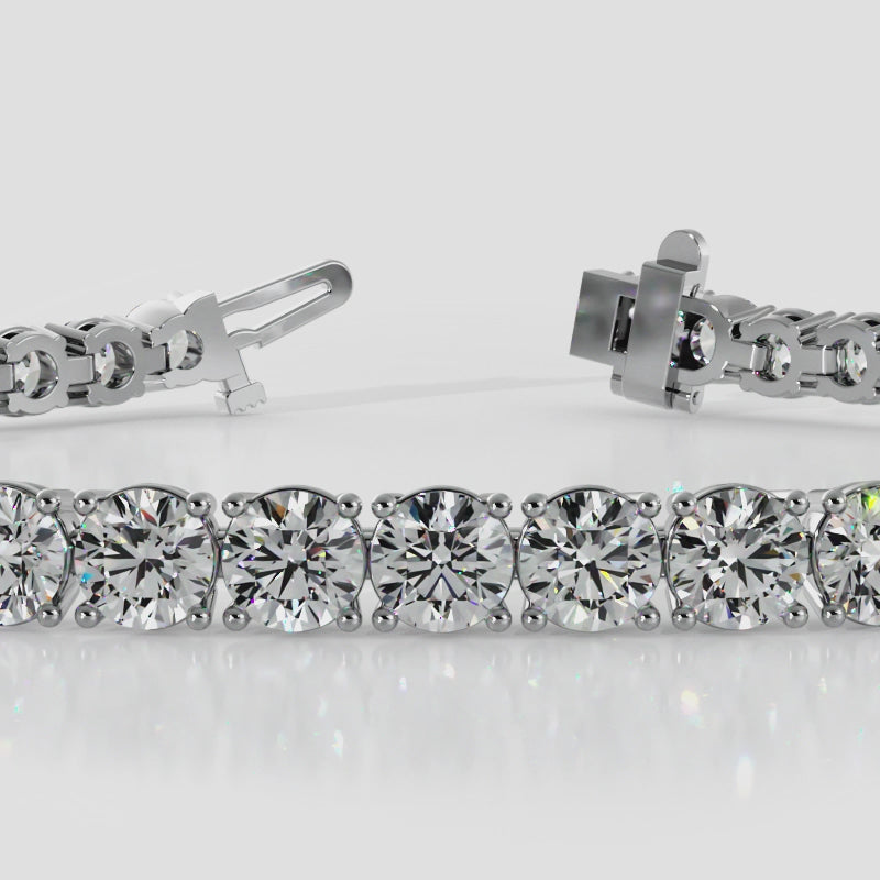 Low Profile 4 Prong Round Diamond Tennis Bracelet