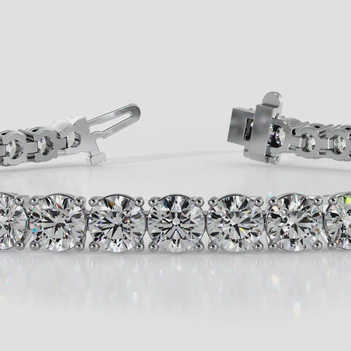 Low Profile 4 Prong Round Diamond Tennis Bracelet